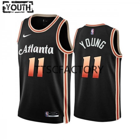 Maillot Basket Atlanta Hawks Trae Young 11 Nike 2022-23 City Edition Noir Swingman - Enfant